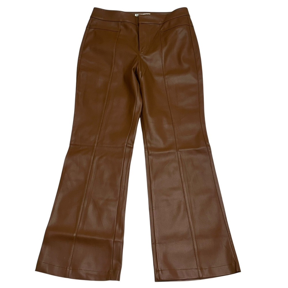 We The Free Womens Pants Brown Size 8 (30x28) High Rise Flared Vegan Leather